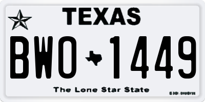 TX license plate BWO1449