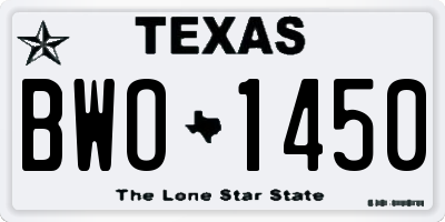 TX license plate BWO1450