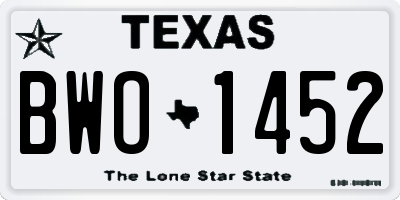 TX license plate BWO1452