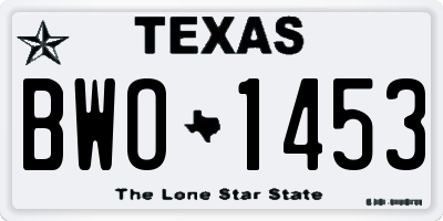 TX license plate BWO1453