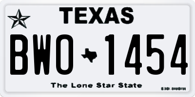 TX license plate BWO1454