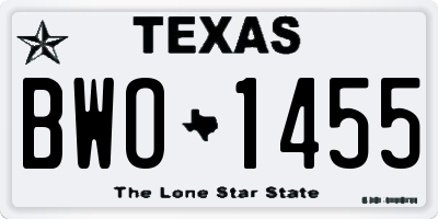 TX license plate BWO1455