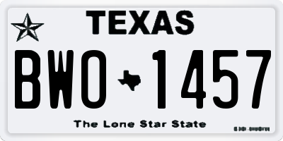 TX license plate BWO1457
