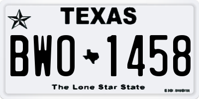 TX license plate BWO1458
