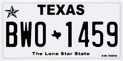 TX license plate BWO1459