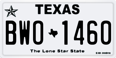 TX license plate BWO1460