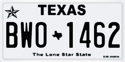 TX license plate BWO1462