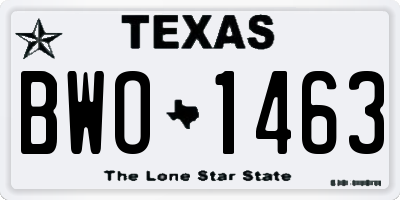 TX license plate BWO1463