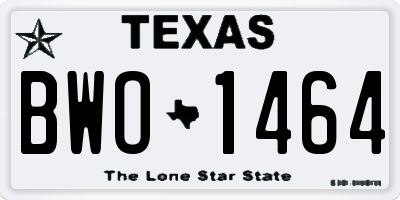 TX license plate BWO1464