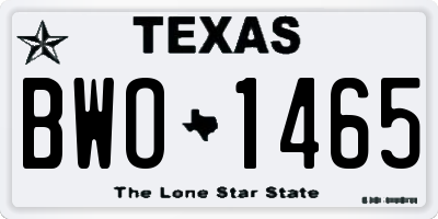 TX license plate BWO1465