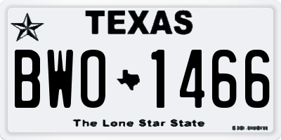 TX license plate BWO1466