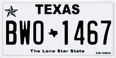 TX license plate BWO1467