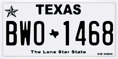 TX license plate BWO1468