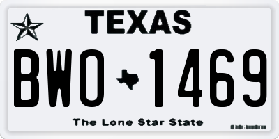 TX license plate BWO1469