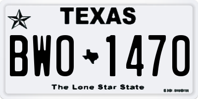 TX license plate BWO1470