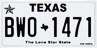 TX license plate BWO1471