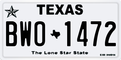 TX license plate BWO1472