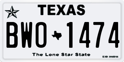 TX license plate BWO1474