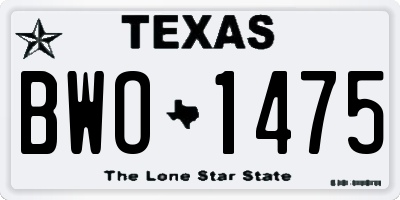 TX license plate BWO1475