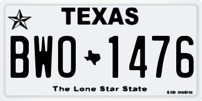 TX license plate BWO1476