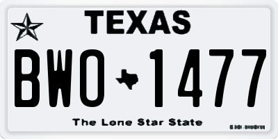 TX license plate BWO1477