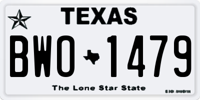 TX license plate BWO1479