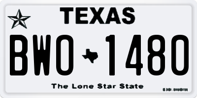 TX license plate BWO1480