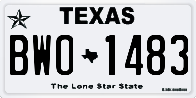 TX license plate BWO1483