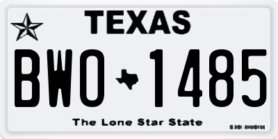 TX license plate BWO1485