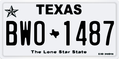 TX license plate BWO1487