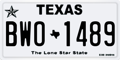 TX license plate BWO1489