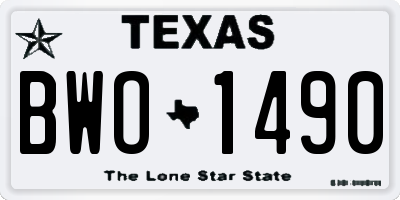 TX license plate BWO1490