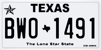 TX license plate BWO1491