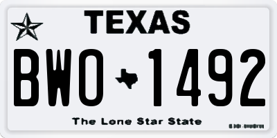 TX license plate BWO1492