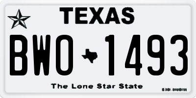 TX license plate BWO1493