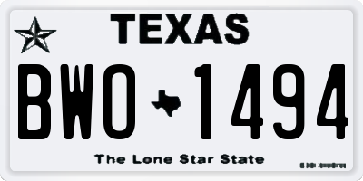TX license plate BWO1494