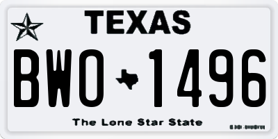 TX license plate BWO1496