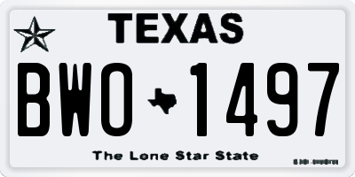 TX license plate BWO1497