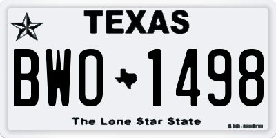 TX license plate BWO1498