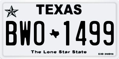 TX license plate BWO1499