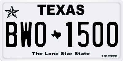 TX license plate BWO1500