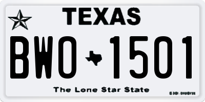 TX license plate BWO1501