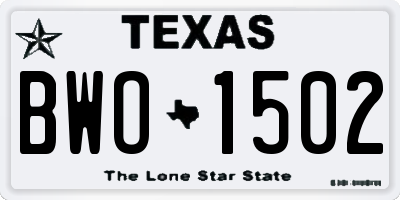 TX license plate BWO1502