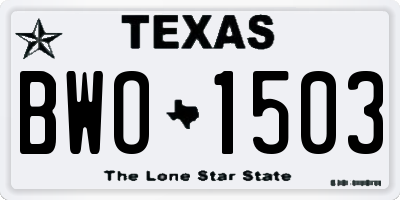 TX license plate BWO1503