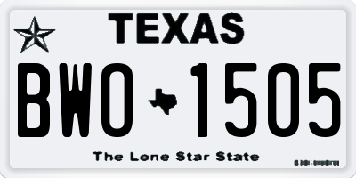 TX license plate BWO1505