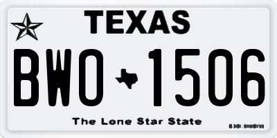 TX license plate BWO1506