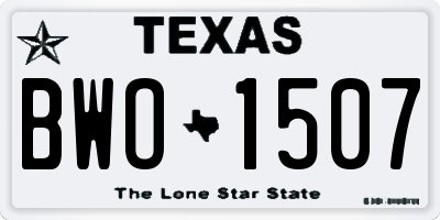 TX license plate BWO1507