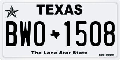 TX license plate BWO1508