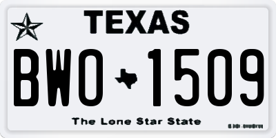 TX license plate BWO1509