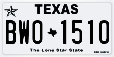 TX license plate BWO1510